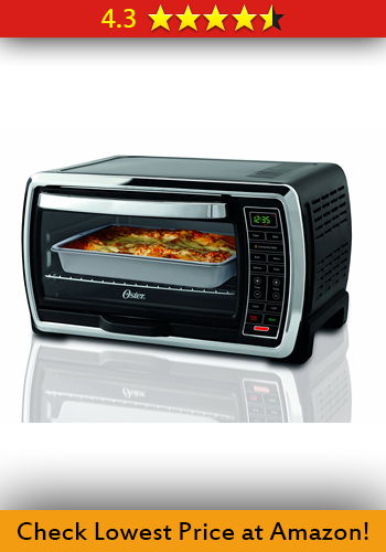 Oster Large Capacity Countertop 6 Slice Digital Convection Toaster Oven Black Polished Stainless TSSTTVMNDG
